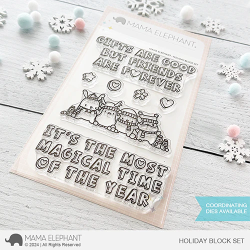 Mama Elephant Holiday Block Clear Stamps