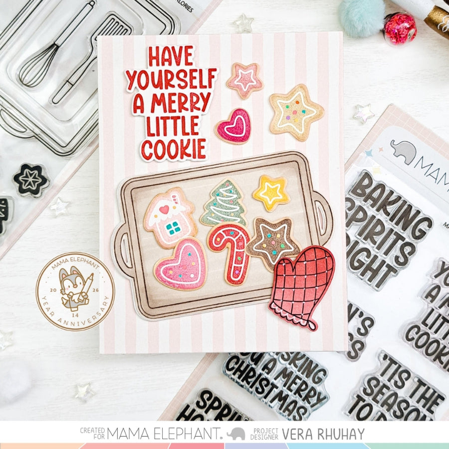 Mama Elephant Holiday Calories Creative Cuts Steel Dies baking cookies card