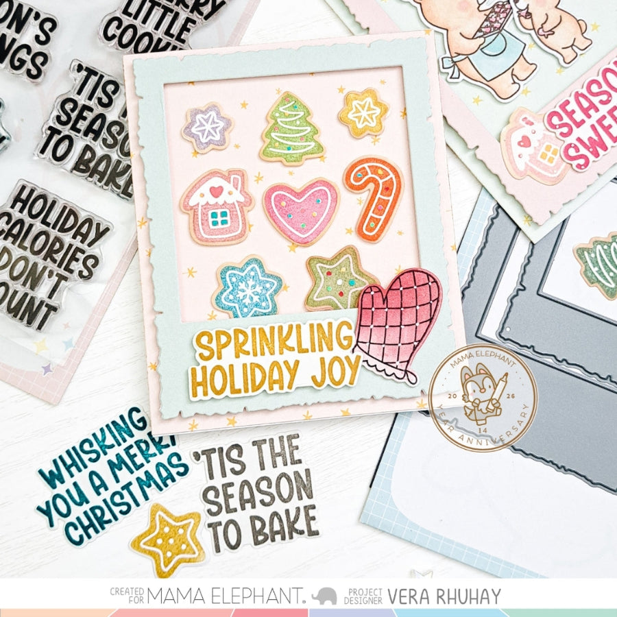 Mama Elephant Holiday Calories Creative Cuts Steel Dies holiday joy card