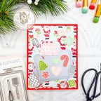 Mama Elephant Holiday Calories Creative Cuts Steel Dies santa background card