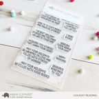 Mama Elephant Holiday Reading Clear Stamps