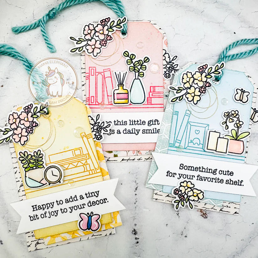 Mama Elephant Home Sweet Home Clear Stamps cute tags