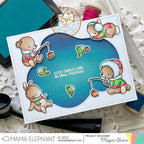 Mama Elephant Ice Fishing Clear Stamps* fishing