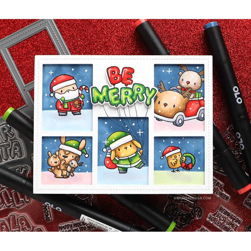 Mama Elephant Jolly Balloons Clear Stamp and Die Set be merry | color-code:ALT01