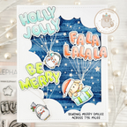 Mama Elephant Jolly Balloons Clear Stamp and Die Set flying
