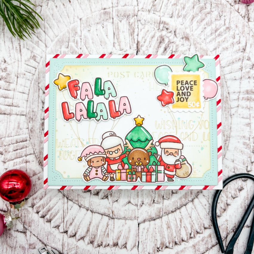 Mama Elephant Jolly Balloons Clear Stamp and Die Set santa