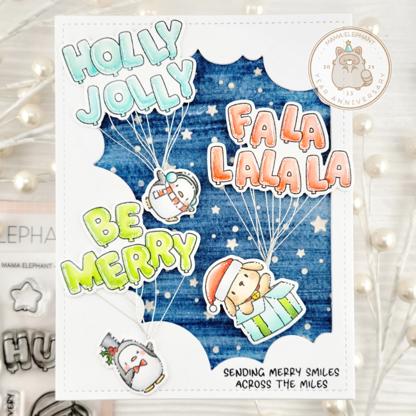 Mama Elephant Jolly Balloons Creative Cuts Steel Die flying