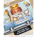 Mama Elephant Journey Ahead Clear Stamp and Die Set blue