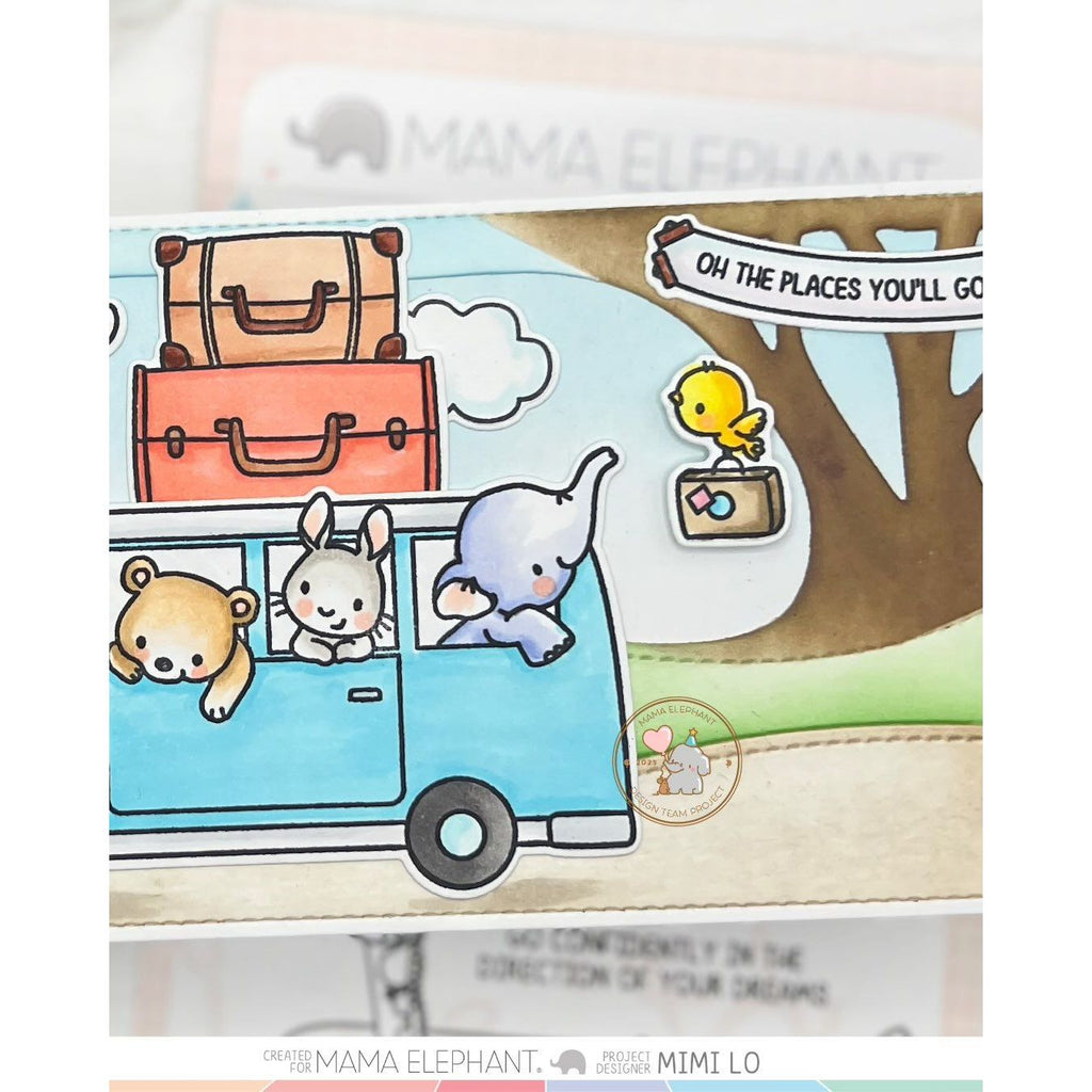 Mama Elephant Journey Ahead Creative Cuts Steel Dies suitcase
