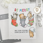 Mama Elephant Knitted Stockings Clear Stamps be merry card