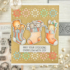 Mama Elephant Knitted Stockings Clear Stamps striped stocking card