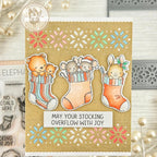 Mama Elephant Knitted Stockings Creative Cuts Steel Dies striped stockings card