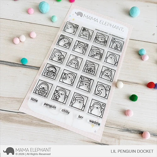 Mama Elephant LIl Penguin Docket Clear Stamps