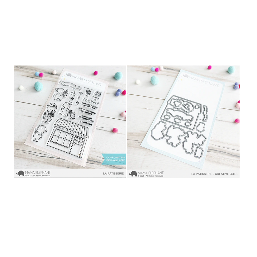 Mama Elephant La Patisserie Clear Stamp and Die Set