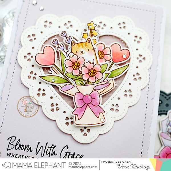 Mama Elephant Lacey Love Creative Cuts Steel Dies cat
