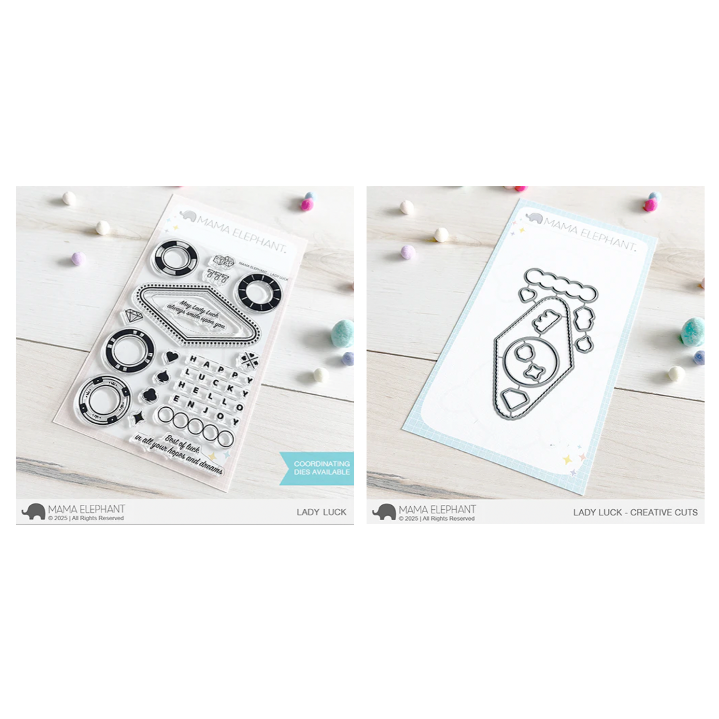 Mama Elephant Lady Luck Clear Stamp and Die Set