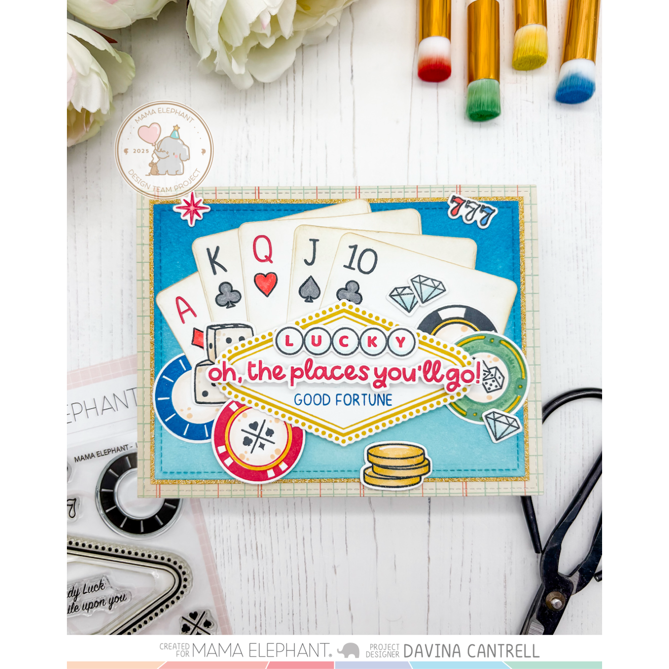Mama Elephant Lady Luck Clear Stamps gamble