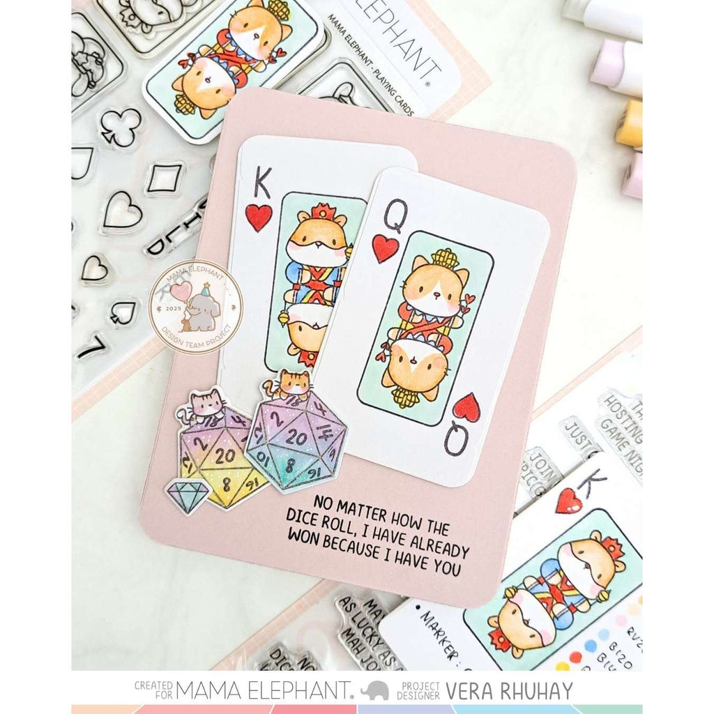 Mama Elephant Let's Game Sayings Clear Stamps dice