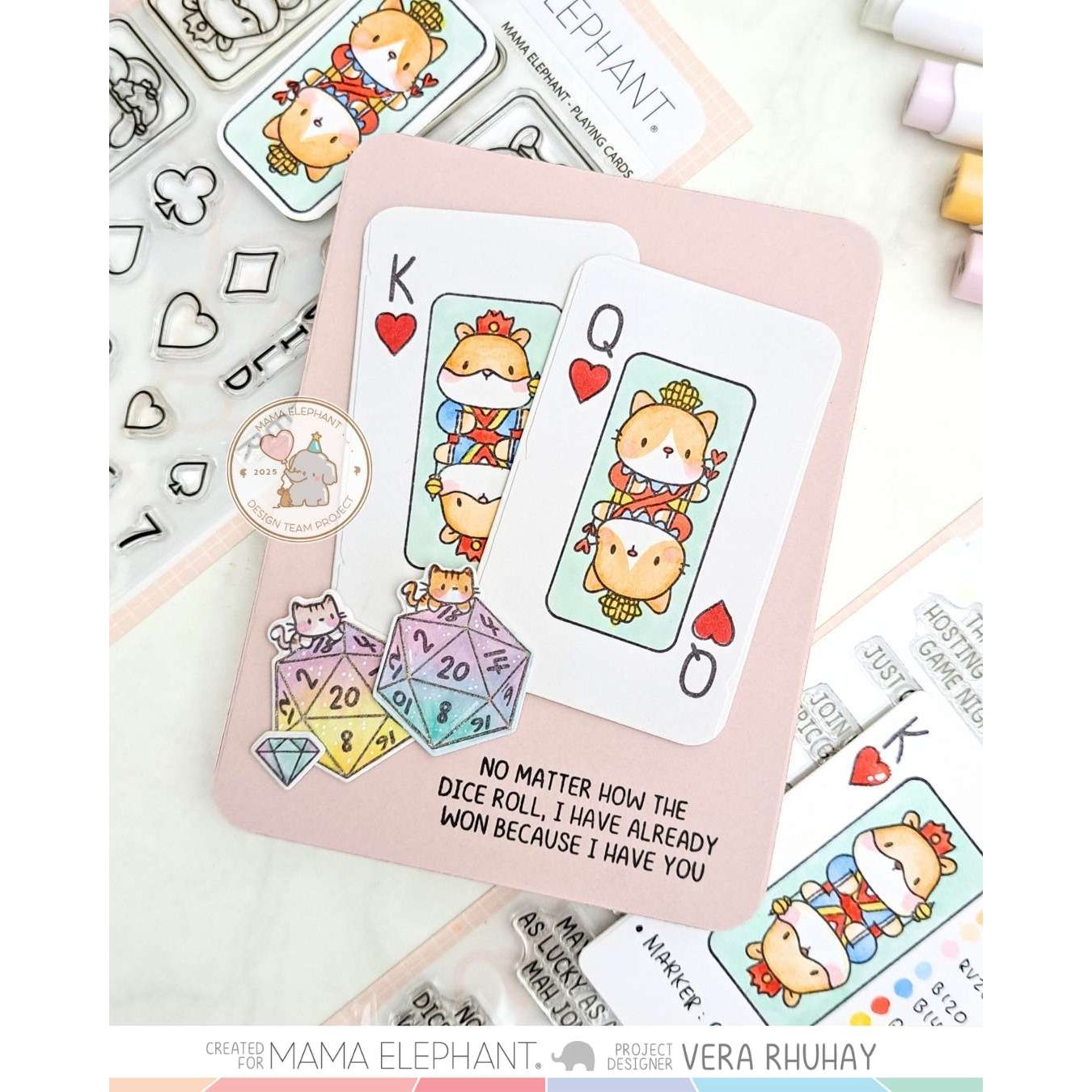 Mama Elephant Let's Game Sayings Clear Stamps dice