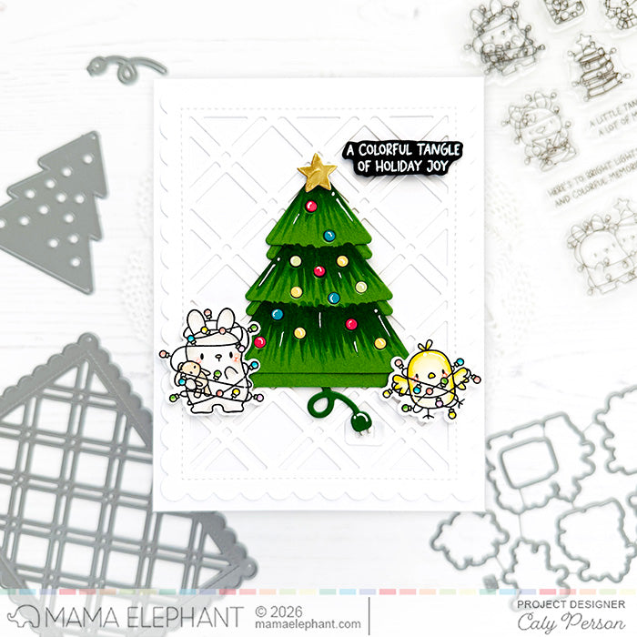 Mama Elephant Light A Tree Creative Cuts Steel Dies holiday joy card caly person | color-code:ALT01
