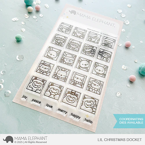 Mama Elephant Lil Christmas Docket Clear Stamps
