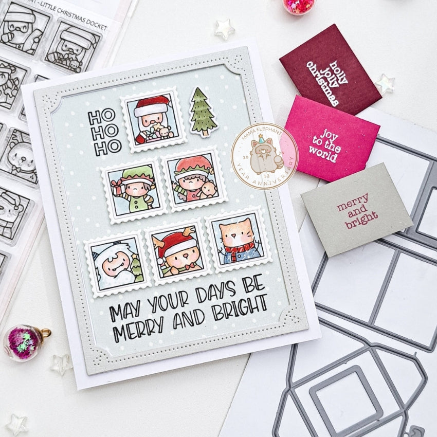 Mama Elephant Lil Christmas Docket Clear Stamps hohoho