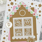 Mama Elephant Lil Holiday Icon Docket Clear Stamps gingerbread house card