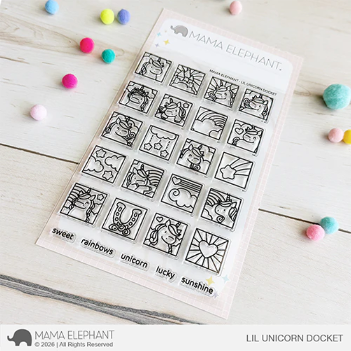 Mama Elephant Lil Unicorn Docket Clear Stamps