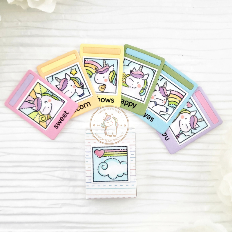 Mama Elephant Lil Unicorn Docket Clear Stamps unicorn cards
