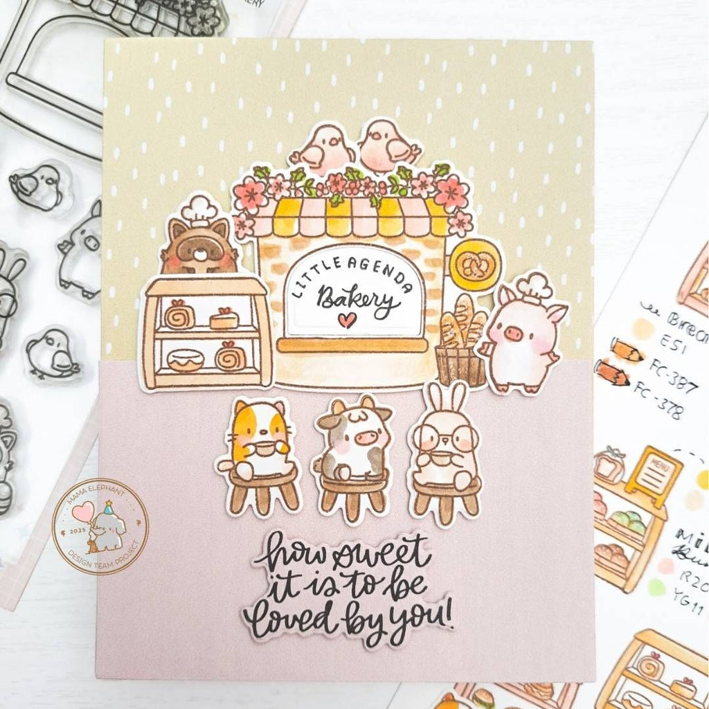 Mama Elephant Little Agenda Bakery Stamp and Die Set critters