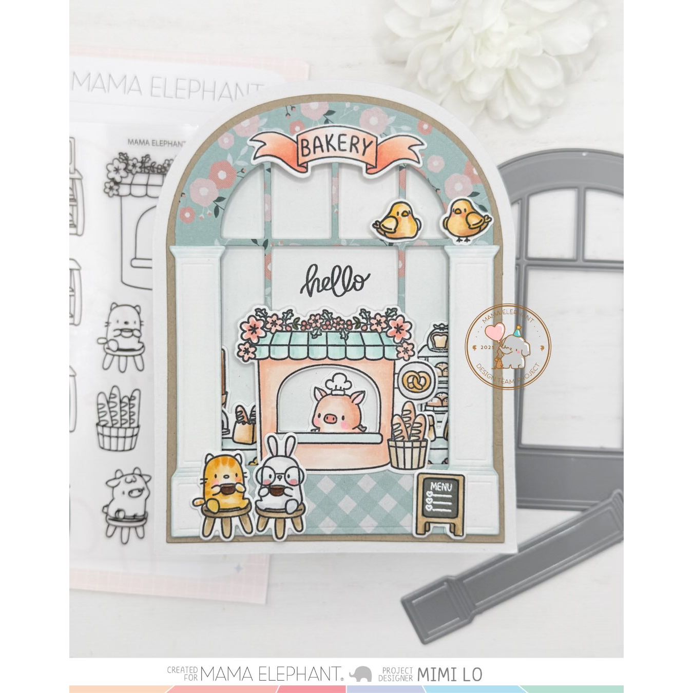 Mama Elephant Little Agenda Bakery Stamp and Die Set scene