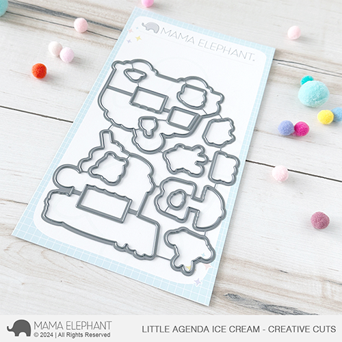 Mama Elephant Little Agenda Ice Cream Clear Stamp and Die Set dies