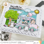 Mama Elephant Little Agenda Ice Cream Clear Stamps scalloped
