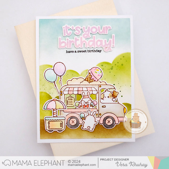 Mama Elephant Little Agenda Ice Cream Clear Stamps truck