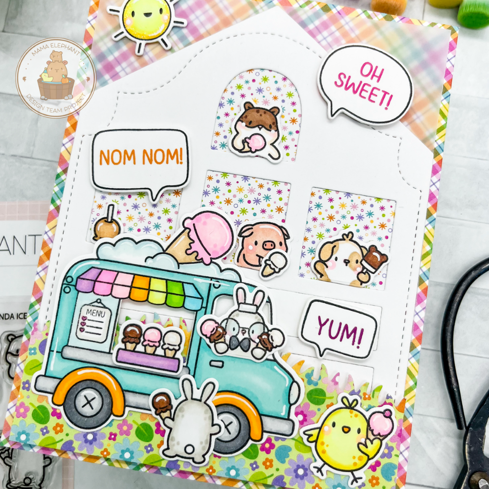 Mama Elephant Little Agenda Ice Cream Creative Cuts Steel Dies scene