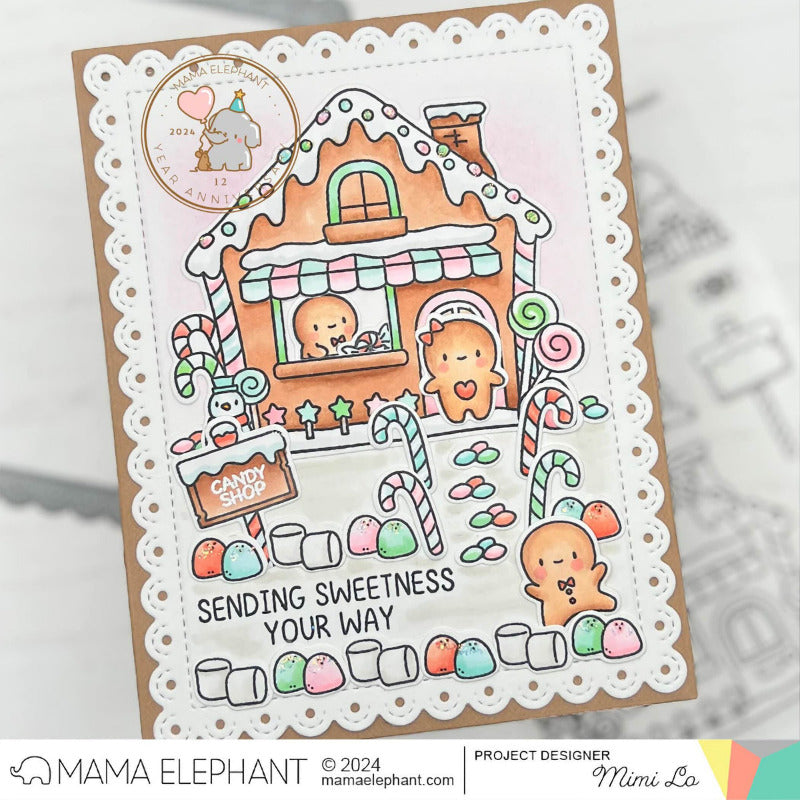 Mama Elephant Little Agenda Sweets Clear Stamp and Die Set tan