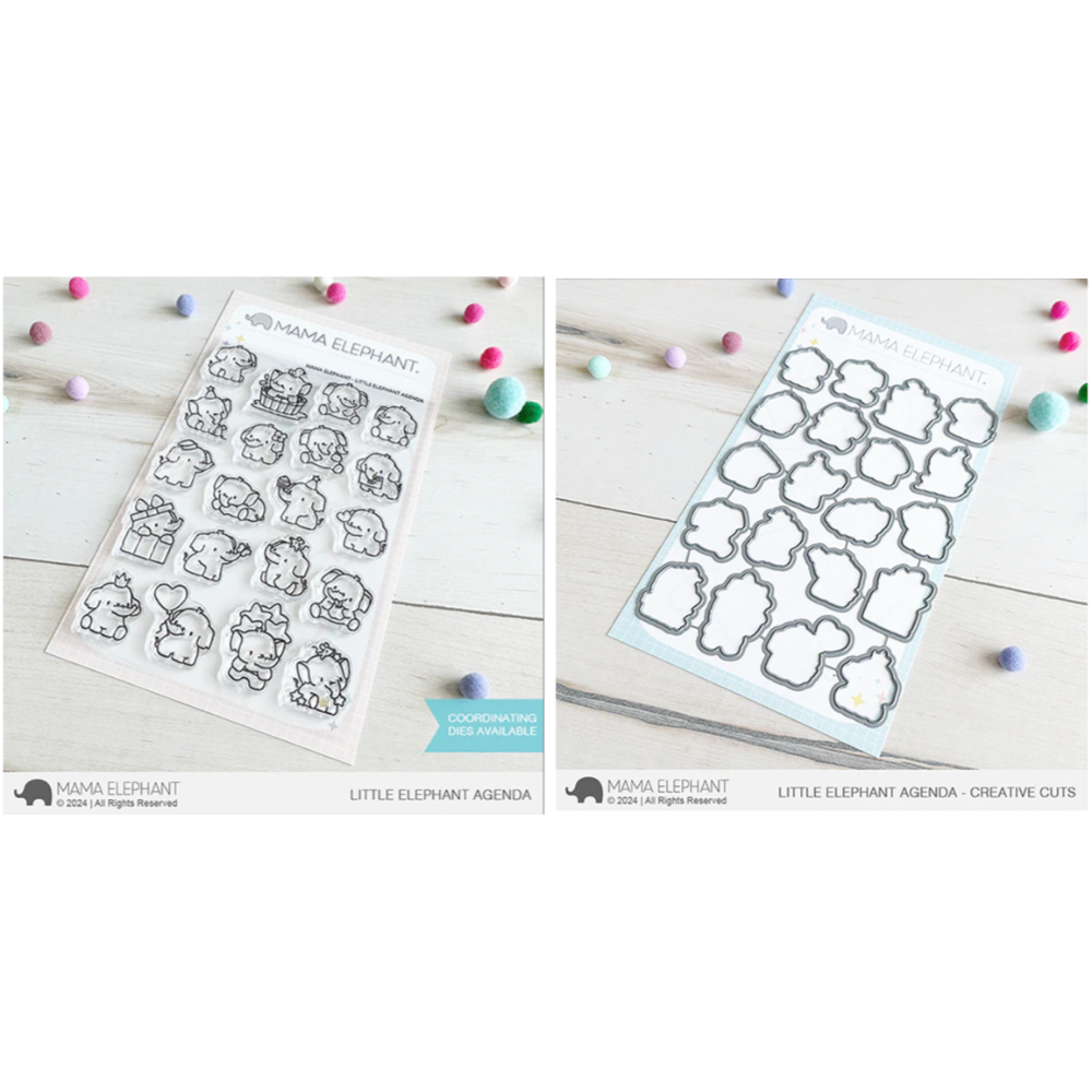 Mama Elephant Little Elephant Agenda Clear Stamp and Die Set