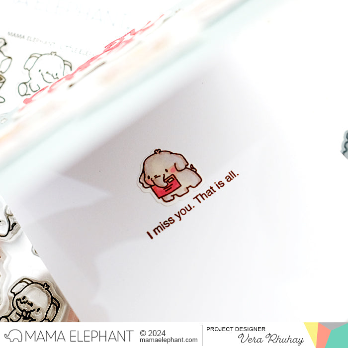Mama Elephant Little Elephant Agenda Clear Stamp and Die Set inside