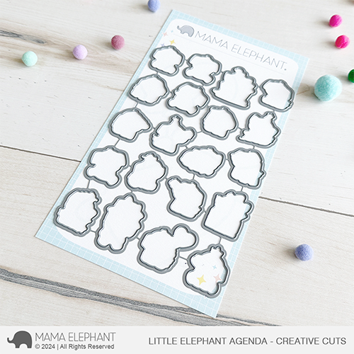 Mama Elephant Little Elephant Agenda Clear Stamp and Die Set just die