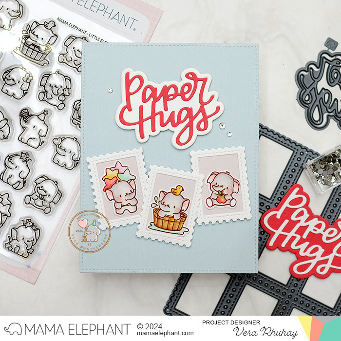 Mama Elephant Little Elephant Agenda Clear Stamp and Die Set postage