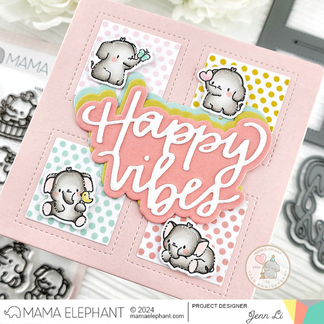 Mama Elephant Little Elephant Agenda Creative Cuts Steel Dies pink