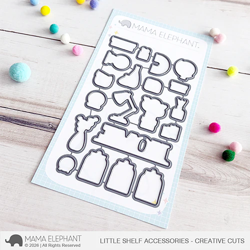 Mama Elephant Little Shelf Accessories Clear Stamp and Die Set image 2