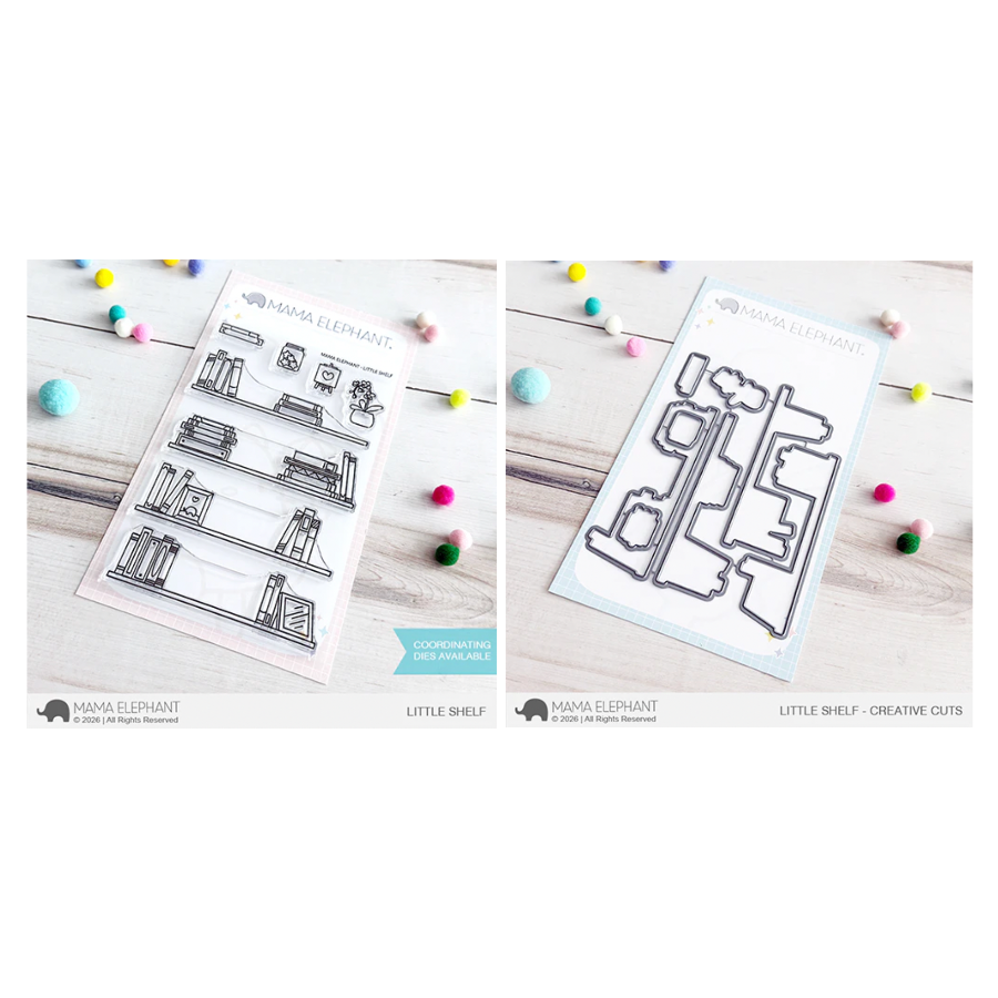 Mama Elephant Little Shelf Clear Stamp and Die Set