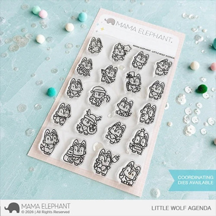 Mama Elephant Little Wolf Agenda Clear Stamps