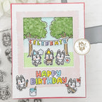 Mama Elephant Little Wolf Agenda Clear Stamps happy birthday card
