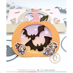Mama Elephant Little Zombie Agenda Clear Stamp and Die Set polka dot pumpkin card