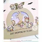 Mama Elephant Little Zombie Agenda Clear Stamps pumpkin hand card