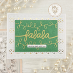 Mama Elephant Long Holiday Clear Stamp and Die Set deck the halls with love card