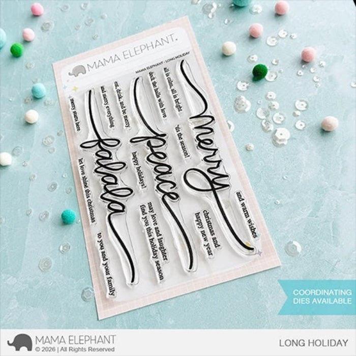 Mama Elephant Long Holiday Clear Stamps