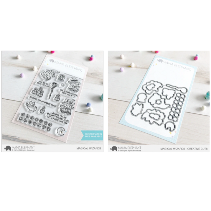 Mama Elephant  Magical Wizards Clear Stamp and Die Set